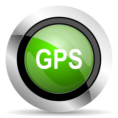 gps icon, green button