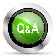 question answer icon, green button