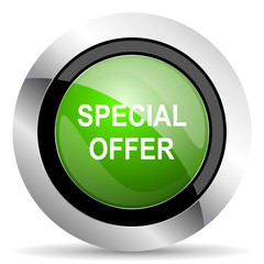 special offer icon, green button