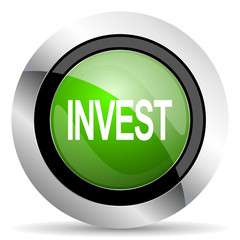 invest icon, green button