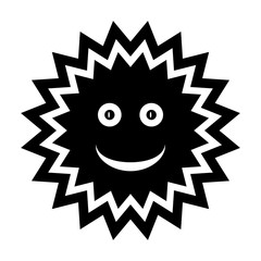 Sun icon on white background. Vector illustration.