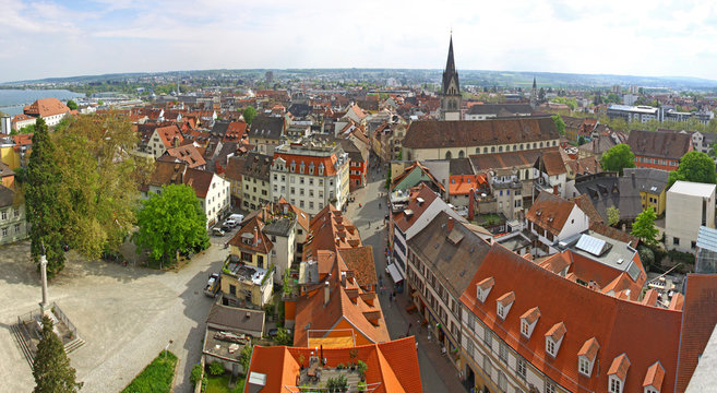Panoramic view of Konstanz city (Germany)