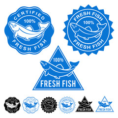 Fresh Fish Certified Icons Seals Set