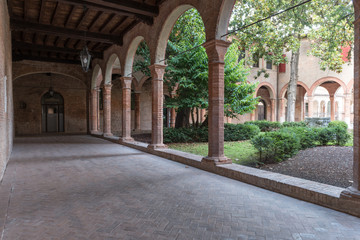 Interior cloister of a little curch in Italy