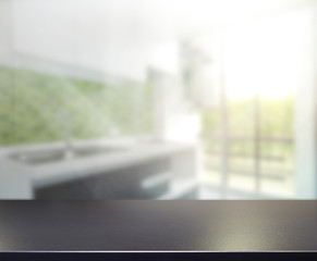 Obraz na płótnie Canvas Table Top And Blur Interior Background