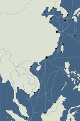 Eastern Asia Ship Route