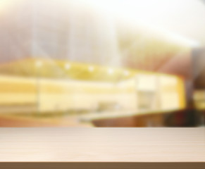 Table Top And Blur Interior Background