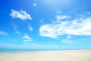 Fototapeta na wymiar White clouds and a nice coast, Okinawa, Japan