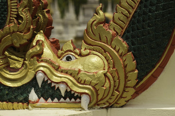 Dragon statue Temple Ubonratchathani Thailand on April 5, 2015