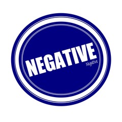NEGATIVE white stamp text on blue