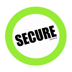SECURE black stamp text on green