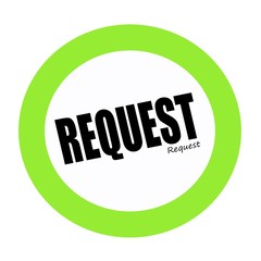 REQUEST black stamp text on green
