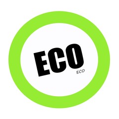 ECO black stamp text on green