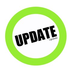 UPDATE black stamp text on green