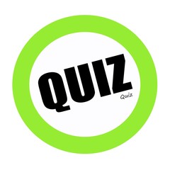 QUIZ black stamp text on green