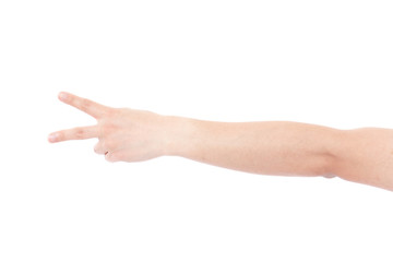 手　腕　チョキ　ピース　Vサイン