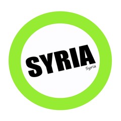 SYRIA black stamp text on green
