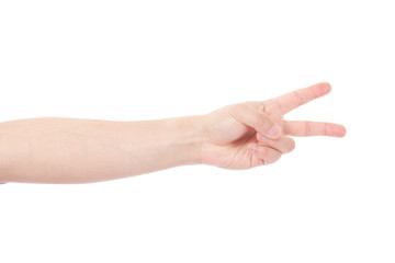 手　腕　チョキ　ピース　Vサイン