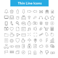 Thin icons vector.