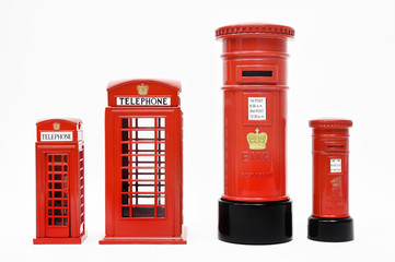 London postbox and telephone box.