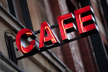 Neon cafe sign