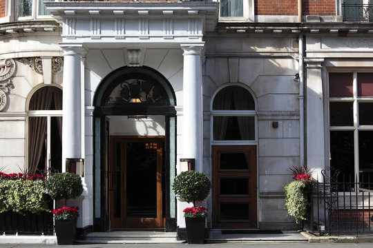 Entrance to small luxury Hotel in London