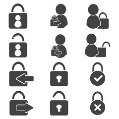 Login icon set, avatar vector illustartion