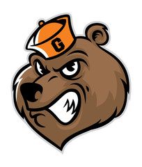 Naklejka premium grizzly bear head mascot