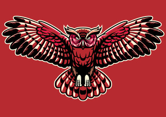 Naklejka premium owl spreading the wings