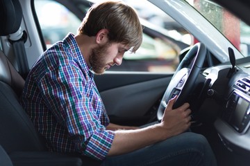 Driver having problem with car