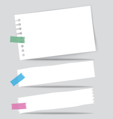 Collection of various white note papers, ready for your message.