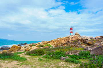 Fototapeta na wymiar View of GanhDen lighthouse 