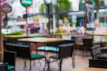 blurred background of  restaurant, outdoor scene.
