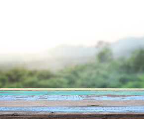 Table Top And Blur Nature Background