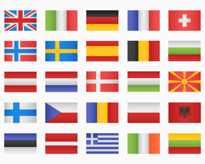 Set of European countries Flags