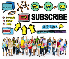 Subscribe Follow Registration Support Media Concept