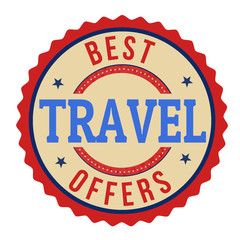 Best travel offers label or stamp