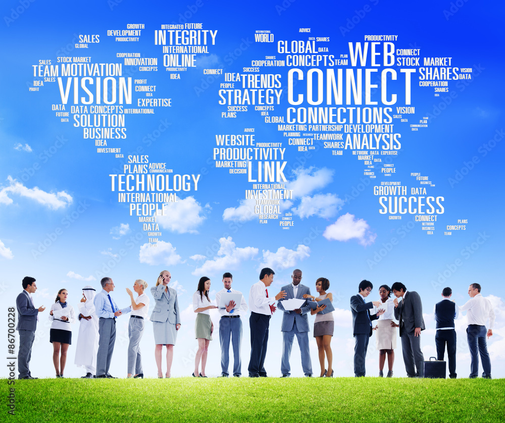Poster connection social media internet link networking concept
