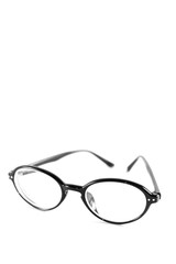 black glasses on white background