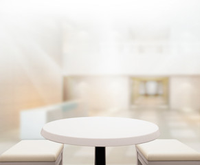 Table Top And Blur Office Background