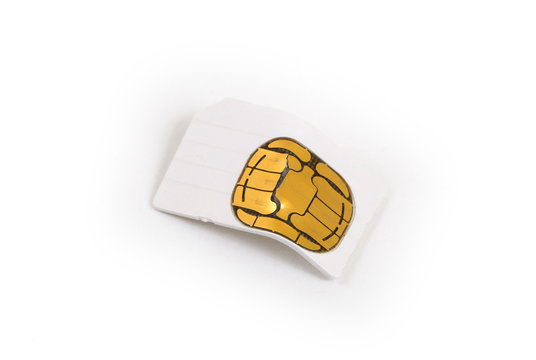 Broken used mobile phone sim card