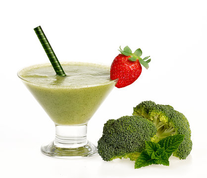 Healthy Green Smoothie. Clean Eating and Diet Concept