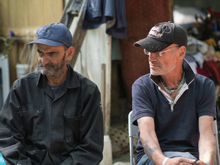 two homeless man