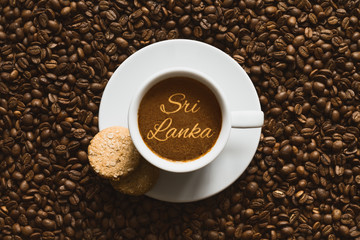 Still life - coffee wtih text Sri Lanka
