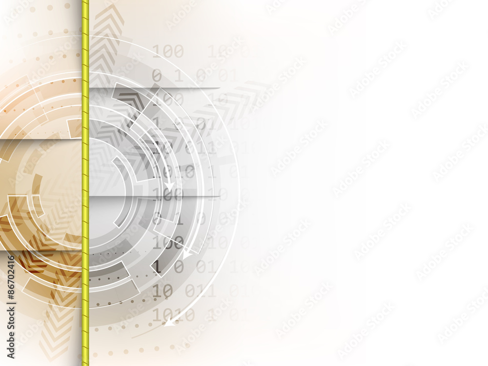 Poster technological circle with arrows on abstract vector background. design with space for your content.