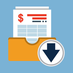Invoice Archive.Vector Flat Icon