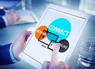 Connect Network Integrated Online Web Concept
