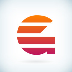 stripes letter G icon design element template