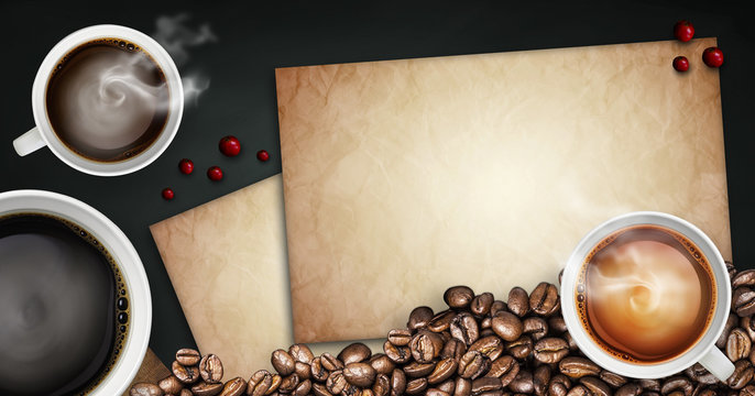 black coffee and beverage background