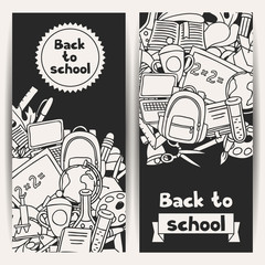Back to school background with education hand drawn doodles